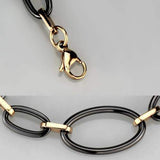 Alamode IP Rose Gold(Ion Plating) Stainless Steel Bracelet with Ceramic in Jet - Alamode - Flyclothing LLC