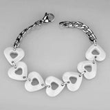 Alamode High polished (no plating) Stainless Steel Bracelet with Ceramic in White - Alamode - Flyclothing LLC