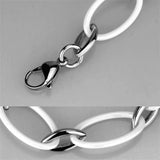 Alamode High polished (no plating) Stainless Steel Bracelet with Ceramic in White - Alamode
