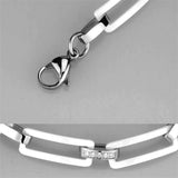 Alamode High polished (no plating) Stainless Steel Bracelet with Ceramic in White - Alamode