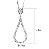 Alamode Rhodium Brass Chain Pendant with AAA Grade CZ in Clear - Alamode