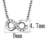 Alamode Rhodium Brass Chain Pendant with AAA Grade CZ in Clear - Alamode - Flyclothing LLC