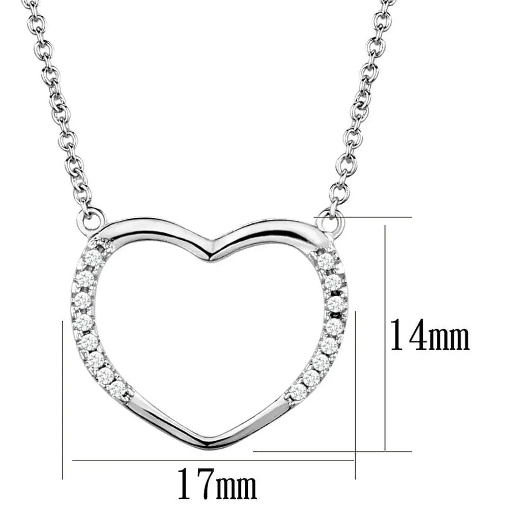 Alamode Rhodium Brass Chain Pendant with AAA Grade CZ in Clear - Alamode - Flyclothing LLC