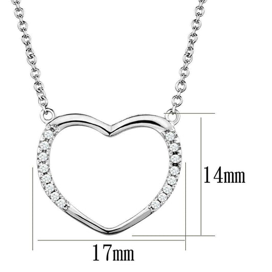 Alamode Rhodium Brass Chain Pendant with AAA Grade CZ in Clear - Alamode - Flyclothing LLC