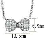 Alamode Rhodium Brass Chain Pendant with AAA Grade CZ in Clear - Alamode - Flyclothing LLC