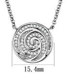 Alamode Rhodium Brass Chain Pendant with AAA Grade CZ in Clear - Alamode