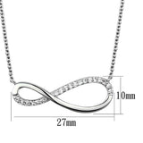 Alamode Rhodium Brass Chain Pendant with AAA Grade CZ in Clear - Alamode - Flyclothing LLC