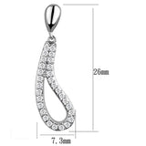 Alamode Rhodium Brass Earrings with AAA Grade CZ in Clear - Alamode - Flyclothing LLC