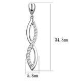 Alamode Rhodium Brass Earrings with AAA Grade CZ in Clear - Alamode - Flyclothing LLC