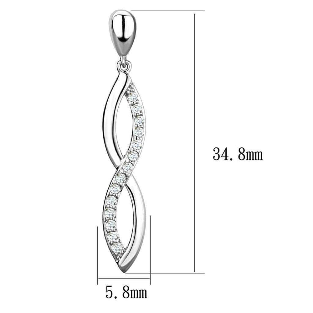 Alamode Rhodium Brass Earrings with AAA Grade CZ in Clear - Alamode - Flyclothing LLC