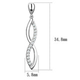 Alamode Rhodium Brass Earrings with AAA Grade CZ in Clear - Alamode