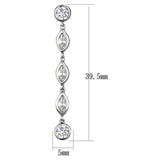 Alamode Rhodium Brass Earrings with AAA Grade CZ in Clear - Alamode