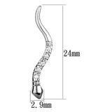 Alamode Rhodium Brass Earrings with AAA Grade CZ in Clear - Alamode - Flyclothing LLC