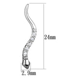 Alamode Rhodium Brass Earrings with AAA Grade CZ in Clear - Alamode