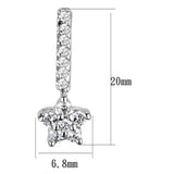 Alamode Rhodium Brass Earrings with AAA Grade CZ in Clear - Alamode