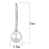 Alamode Rhodium Brass Earrings with Synthetic Pearl in White - Alamode