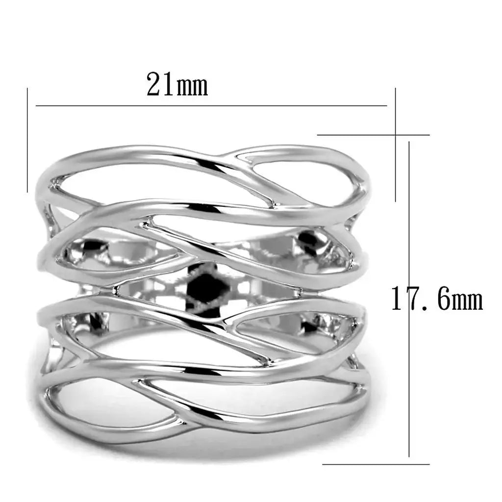 Alamode Rhodium Brass Ring with No Stone - Alamode - Flyclothing LLC