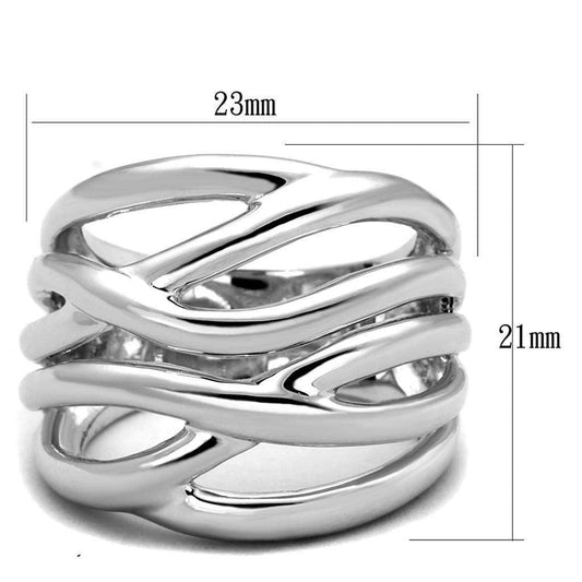 Alamode Rhodium Brass Ring with No Stone - Alamode - Flyclothing LLC