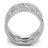 Alamode Rhodium Brass Ring with AAA Grade CZ in Clear - Alamode - Flyclothing LLC