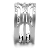 Alamode Rhodium Brass Ring with AAA Grade CZ in Clear - Alamode - Flyclothing LLC