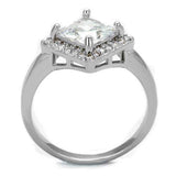 Alamode Rhodium Brass Ring with AAA Grade CZ in Clear - Alamode - Flyclothing LLC