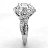 Alamode Rhodium Brass Ring with AAA Grade CZ in Clear - Alamode - Flyclothing LLC