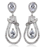 Alamode Rhodium Brass Jewelry Sets with AAA Grade CZ in Clear - Alamode - Flyclothing LLC