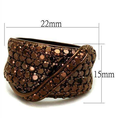 Alamode IP Coffee light Brass Ring with AAA Grade CZ in Light Coffee - Alamode - Flyclothing LLC