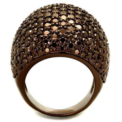 Alamode IP Coffee light Brass Ring with AAA Grade CZ in Light Coffee - Alamode - Flyclothing LLC