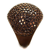 Alamode IP Coffee light Brass Ring with AAA Grade CZ in Light Coffee - Alamode - Flyclothing LLC