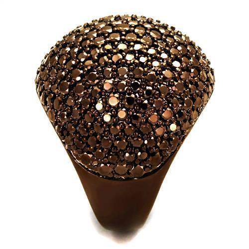 Alamode IP Coffee light Brass Ring with AAA Grade CZ in Light Coffee - Alamode - Flyclothing LLC