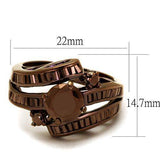 Alamode IP Coffee light Brass Ring with AAA Grade CZ in Light Coffee - Alamode - Flyclothing LLC