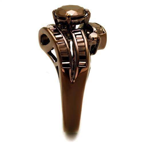 Alamode IP Coffee light Brass Ring with AAA Grade CZ in Light Coffee - Alamode - Flyclothing LLC