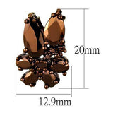 Alamode IP Coffee light Brass Earrings with AAA Grade CZ in Light Coffee - Alamode - Flyclothing LLC