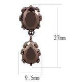 Alamode IP Coffee light Brass Earrings with AAA Grade CZ in Light Coffee - Alamode - Flyclothing LLC