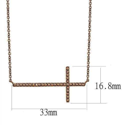 Alamode IP Coffee light Brass Chain Pendant with AAA Grade CZ in Light Coffee - Alamode - Flyclothing LLC