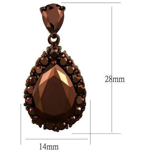 Alamode IP Coffee light Brass Earrings with AAA Grade CZ in Light Coffee - Alamode - Flyclothing LLC