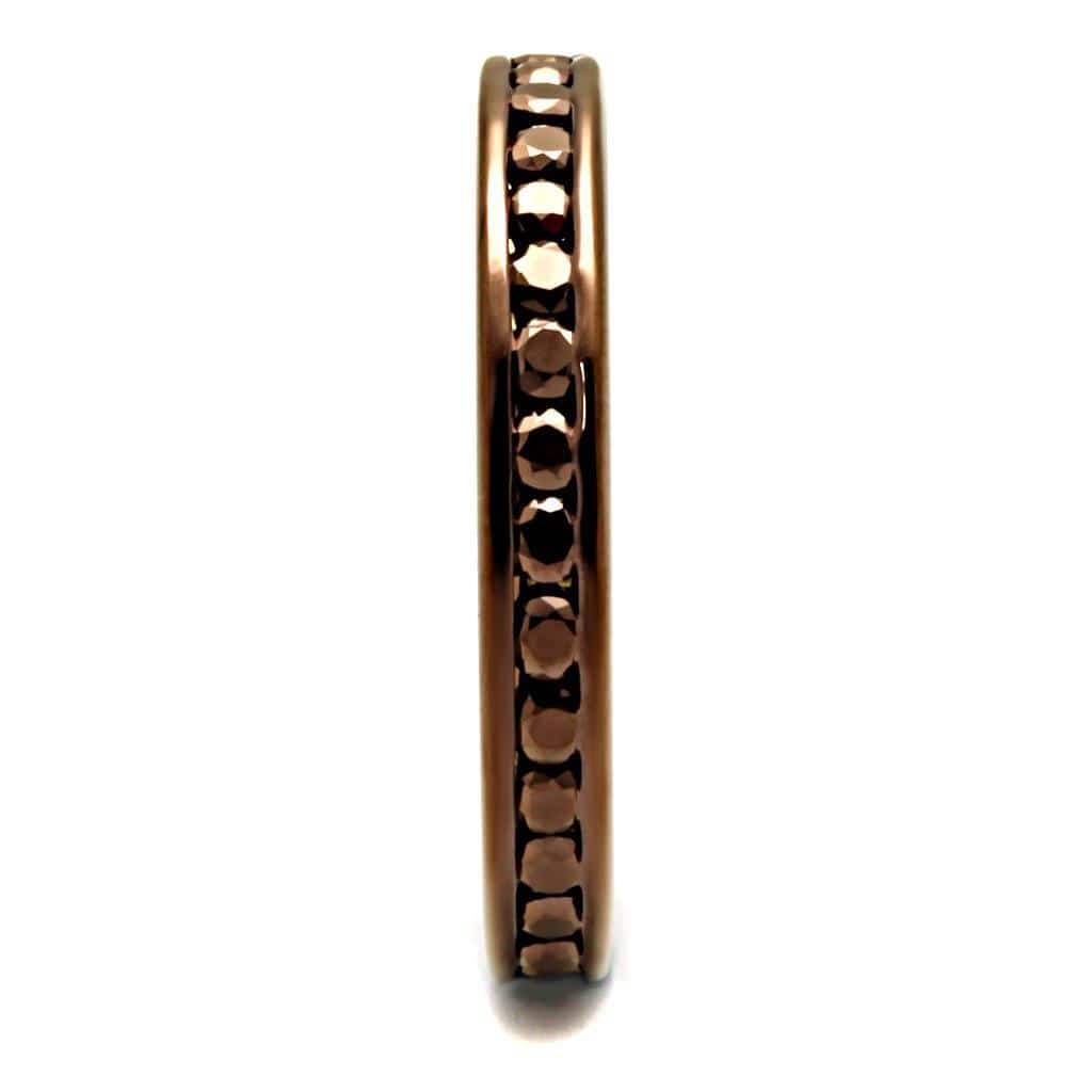 Alamode IP Coffee light Brass Ring with AAA Grade CZ in Brown - Alamode - Flyclothing LLC