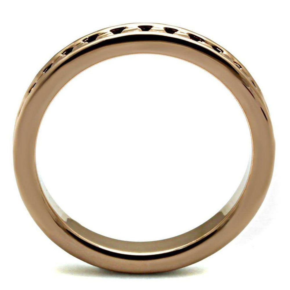 Alamode IP Rose Gold(Ion Plating) Brass Ring with AAA Grade CZ in Metallic Light Gold - Alamode - Flyclothing LLC