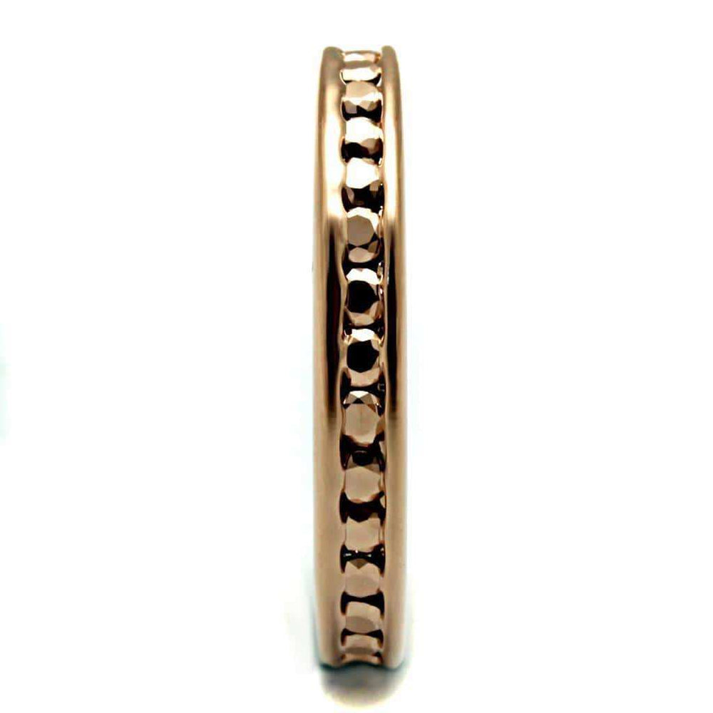 Alamode IP Rose Gold(Ion Plating) Brass Ring with AAA Grade CZ in Metallic Light Gold - Alamode - Flyclothing LLC