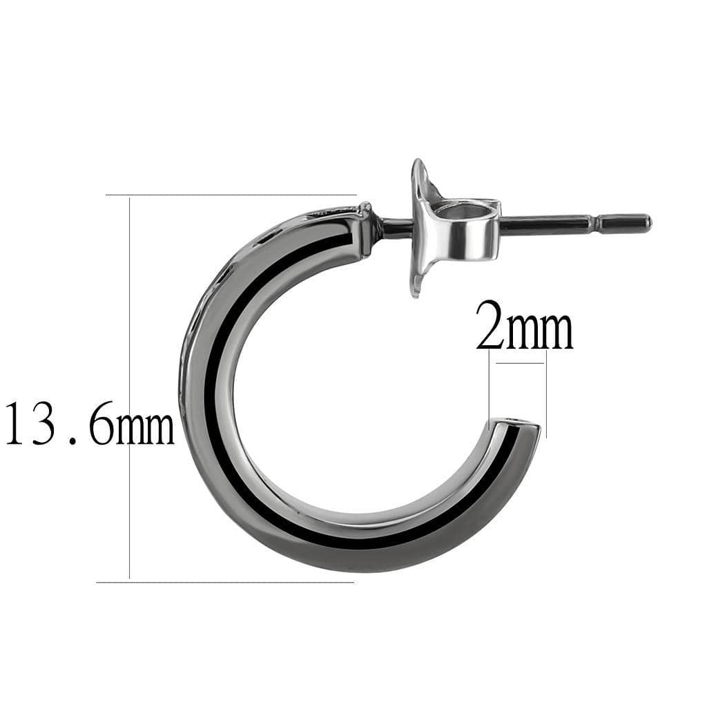 Alamode IP Light Black (IP Gun) Brass Earrings with Top Grade Crystal in Light Gray - Alamode - Flyclothing LLC