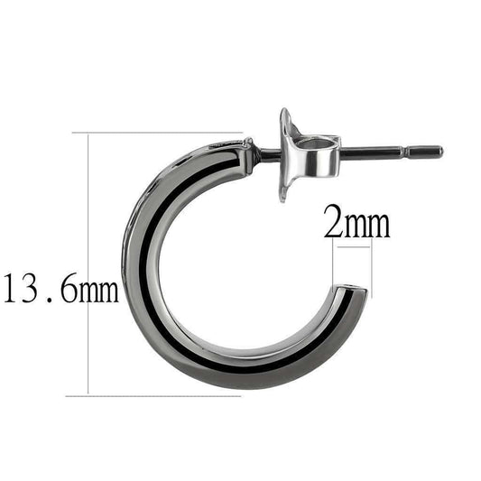Alamode IP Light Black (IP Gun) Brass Earrings with Top Grade Crystal in Light Gray - Alamode - Flyclothing LLC