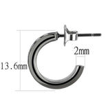 Alamode IP Light Black (IP Gun) Brass Earrings with Top Grade Crystal in Light Gray - Alamode - Flyclothing LLC