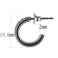 Alamode IP Light Black (IP Gun) Brass Earrings with Top Grade Crystal in Light Gray - Flyclothing LLC