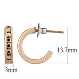 Alamode IP Rose Gold(Ion Plating) Brass Earrings with Top Grade Crystal in Metallic Light Gold - Alamode - Flyclothing LLC