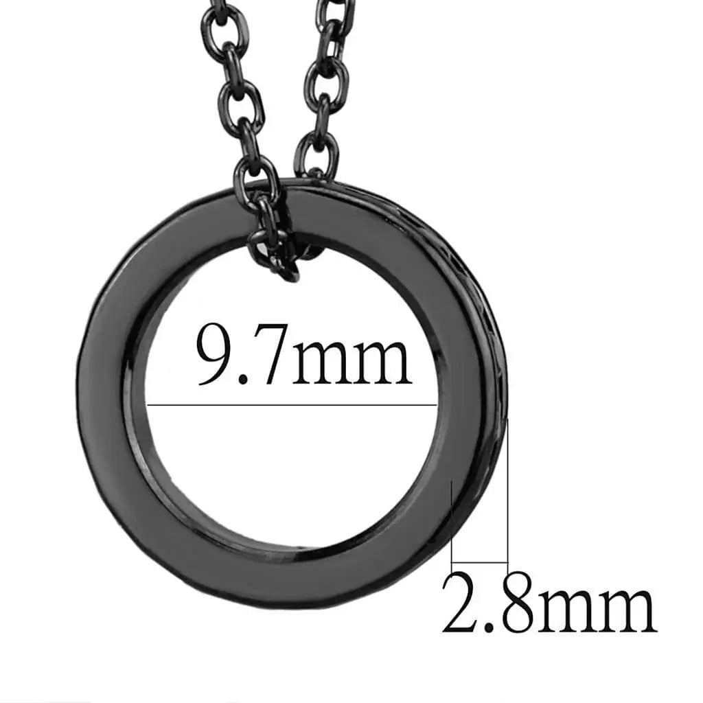 Alamode IP Light Black (IP Gun) Brass Chain Pendant with Top Grade Crystal in Light Gray - Alamode - Flyclothing LLC