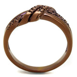 Alamode IP Coffee light Brass Ring with AAA Grade CZ in Light Coffee - Alamode - Flyclothing LLC