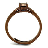Alamode IP Coffee light Brass Ring with AAA Grade CZ in Light Coffee - Alamode