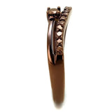 Alamode IP Coffee light Brass Ring with AAA Grade CZ in Light Coffee - Alamode - Flyclothing LLC