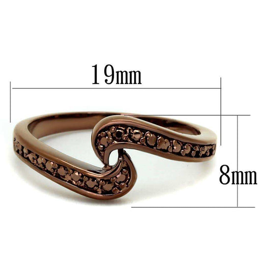Alamode IP Coffee light Brass Ring with AAA Grade CZ in Light Coffee - Alamode - Flyclothing LLC